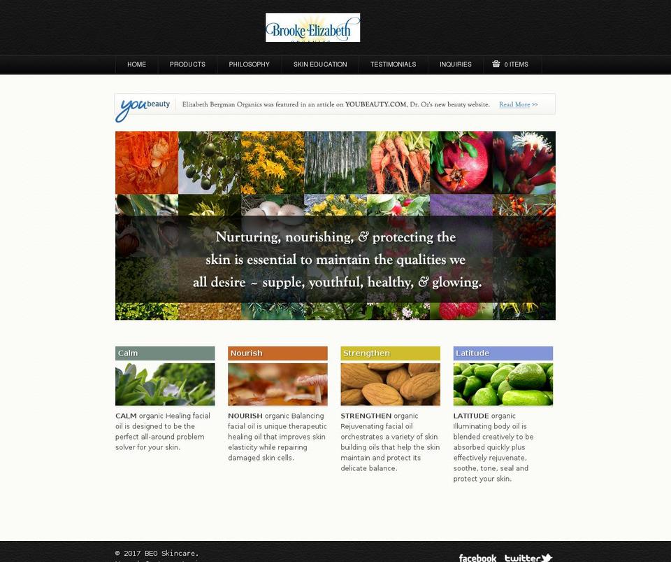 elizabethbergmanorganics.com shopify website screenshot