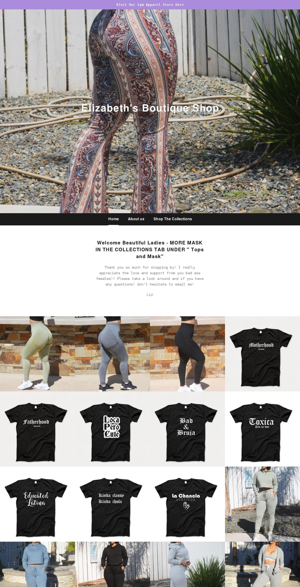 elizabethboutiqueshop.com shopify website screenshot