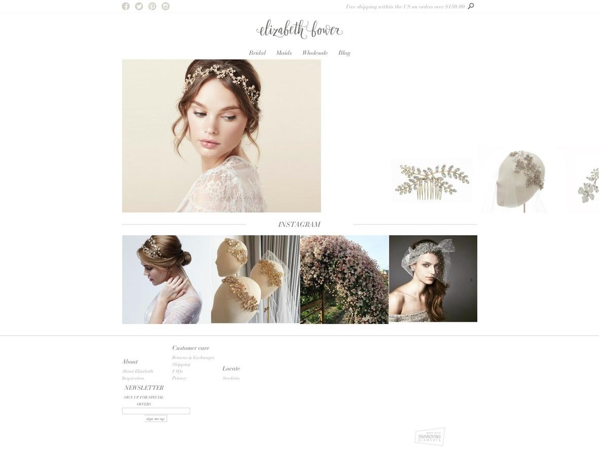 V2.0 Retoned Responsive Shopify theme site example elizabethbower.com