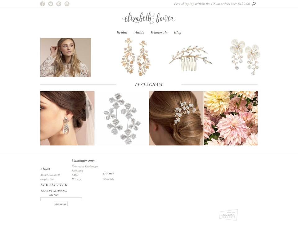 V2.0 Retoned Responsive Shopify theme site example elizabethbower.net