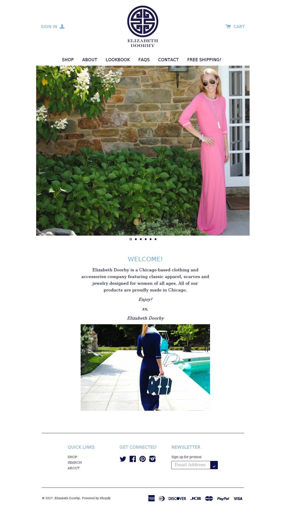 elizabethdoorhy.com shopify website screenshot