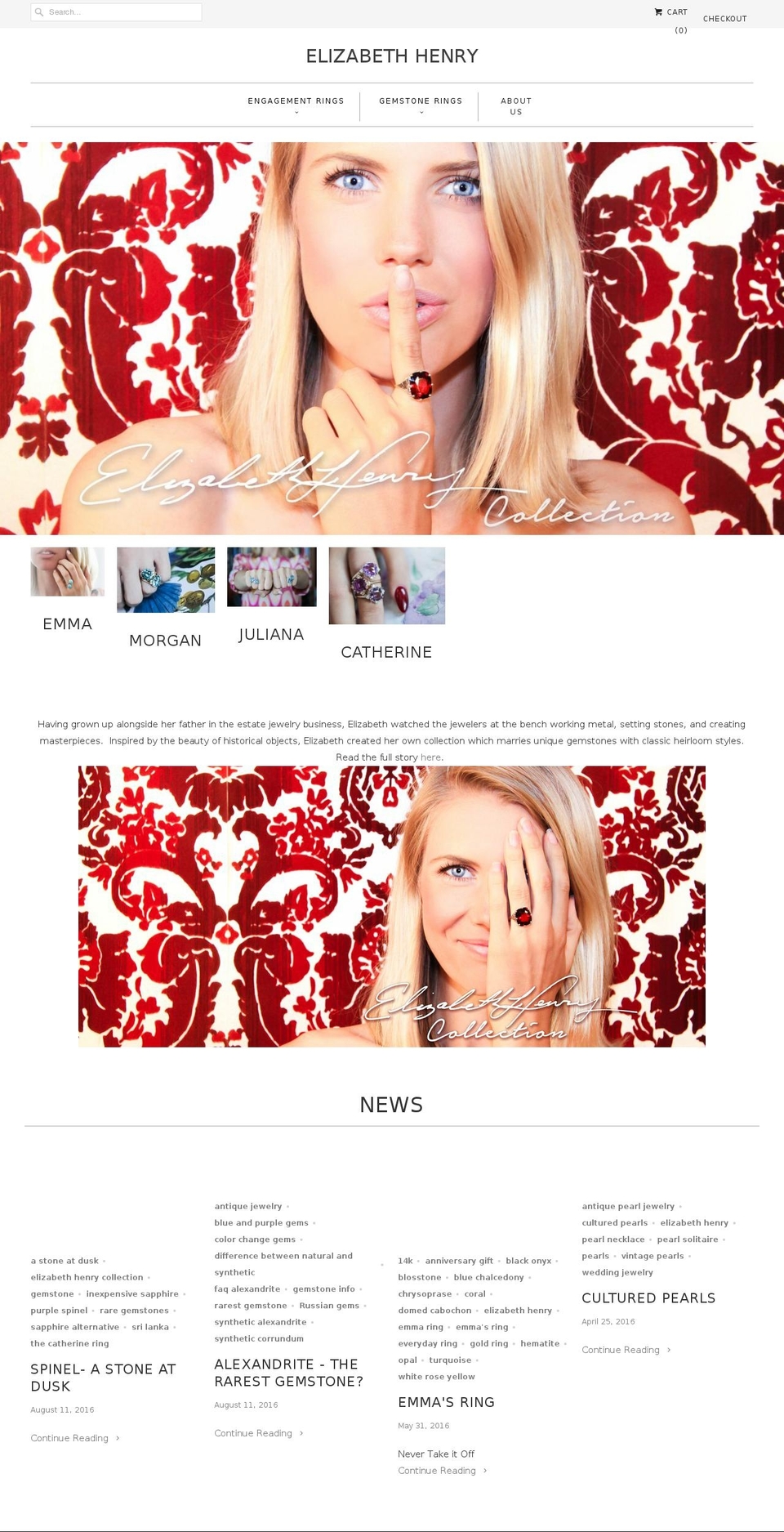 elizabethhenry.com shopify website screenshot