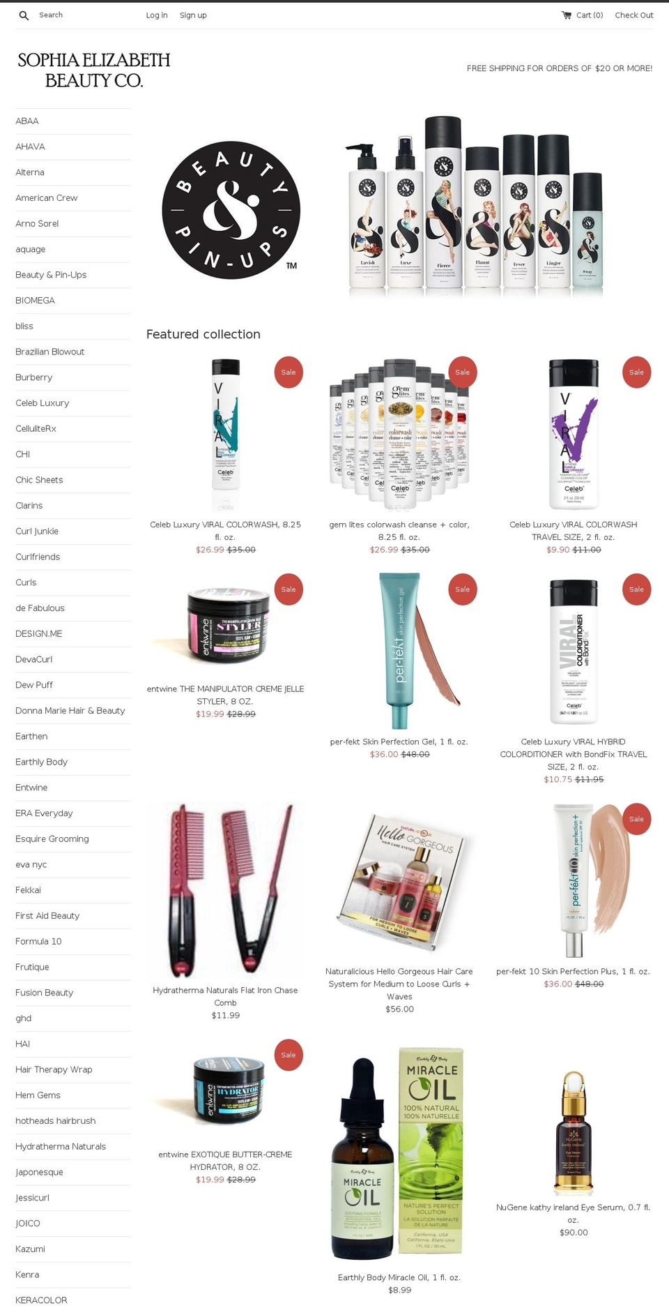 elizabethisbeauty.com — Shopify storefront screenshot