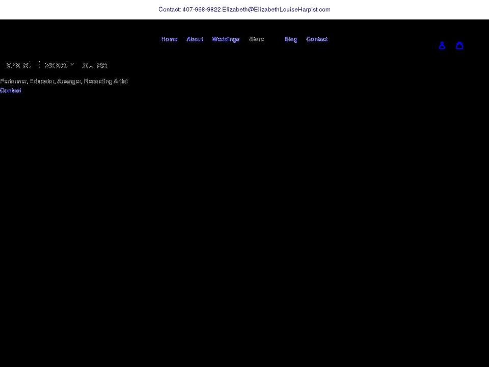 elizabethlouiseharpist.com shopify website screenshot