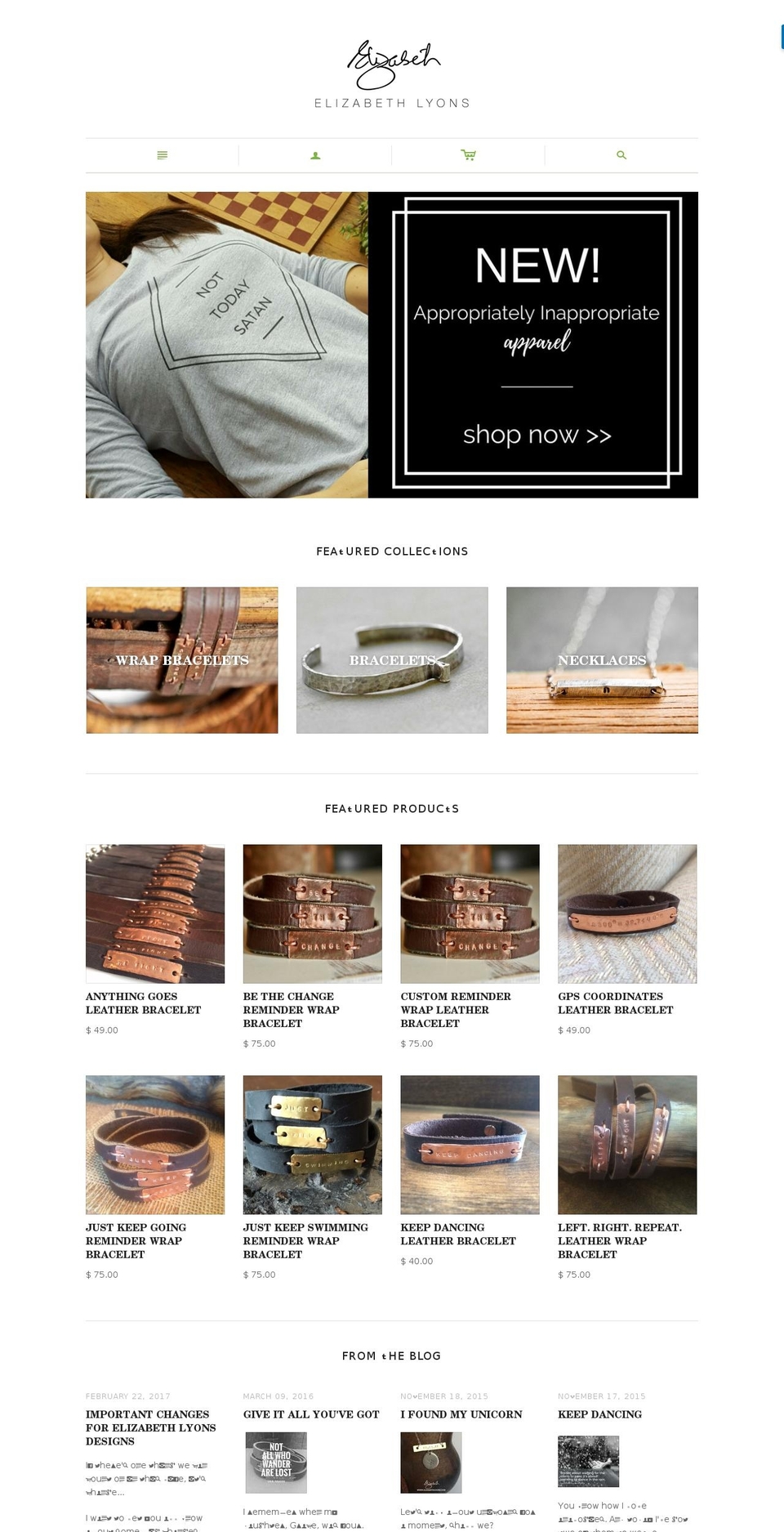 elizabethlyonsdesigns.com shopify website screenshot