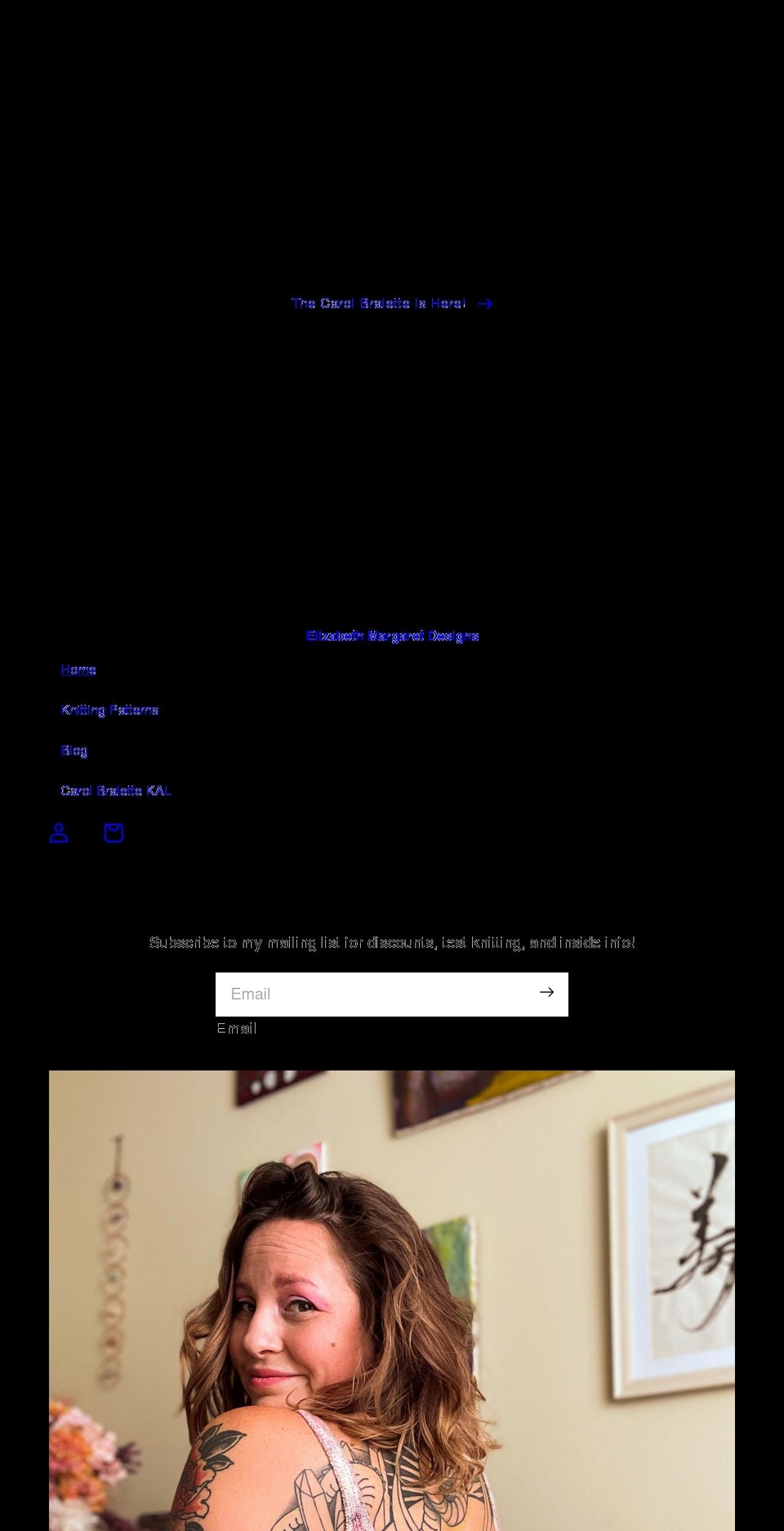 elizabethmargaretdesigns.com shopify website screenshot