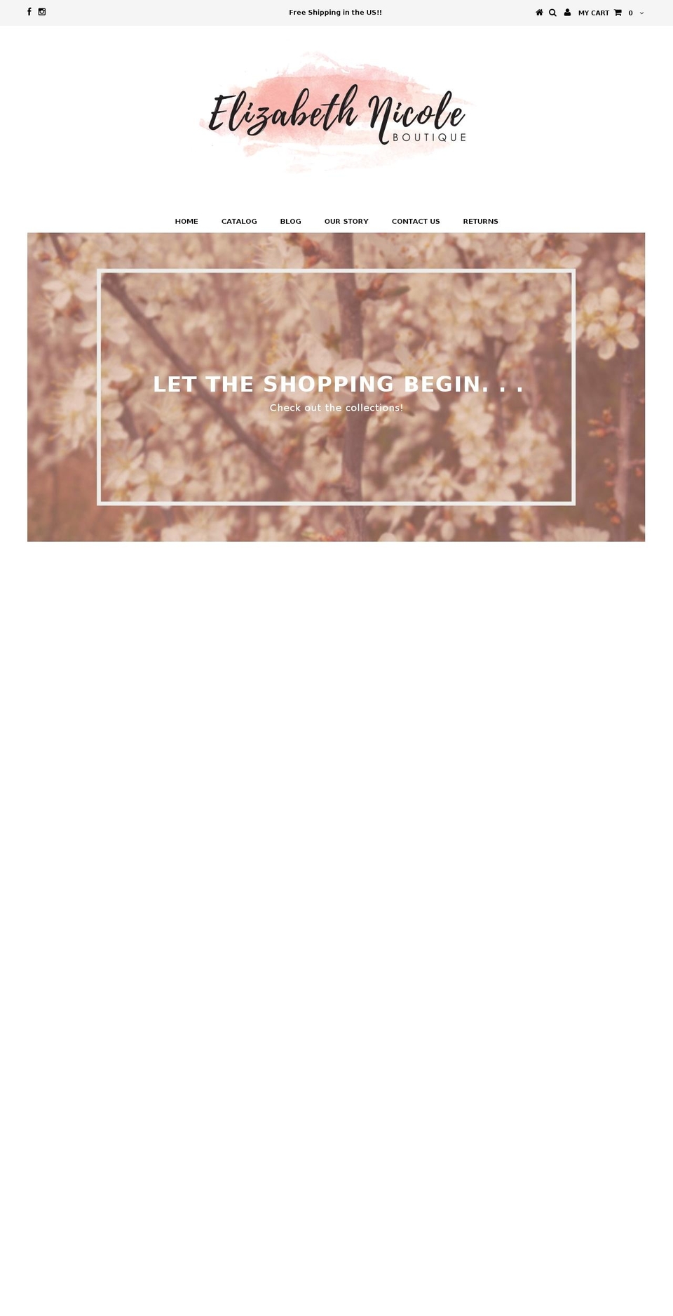 elizabethnicoleboutique.com — Shopify storefront screenshot