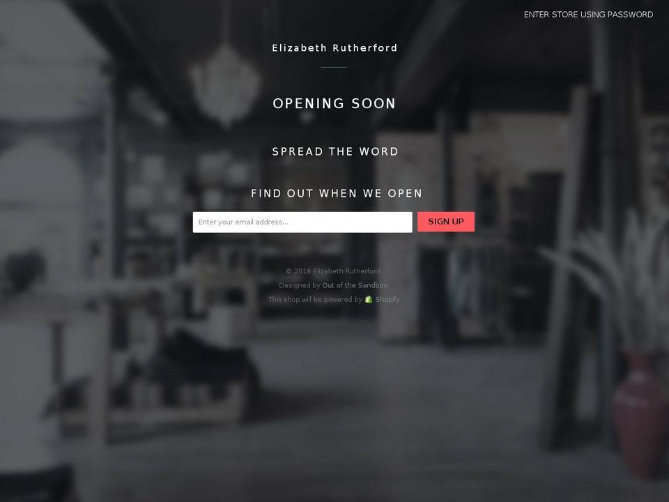 elizabethrutherford.ca shopify website screenshot