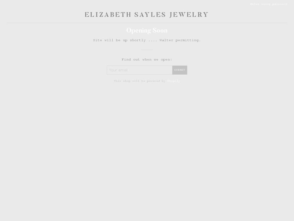 elizabethsaylesjewelry.net shopify website screenshot