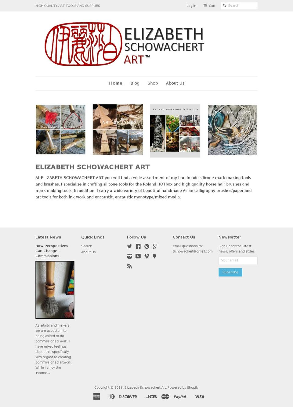 elizabethschowachertart.com — Shopify storefront screenshot