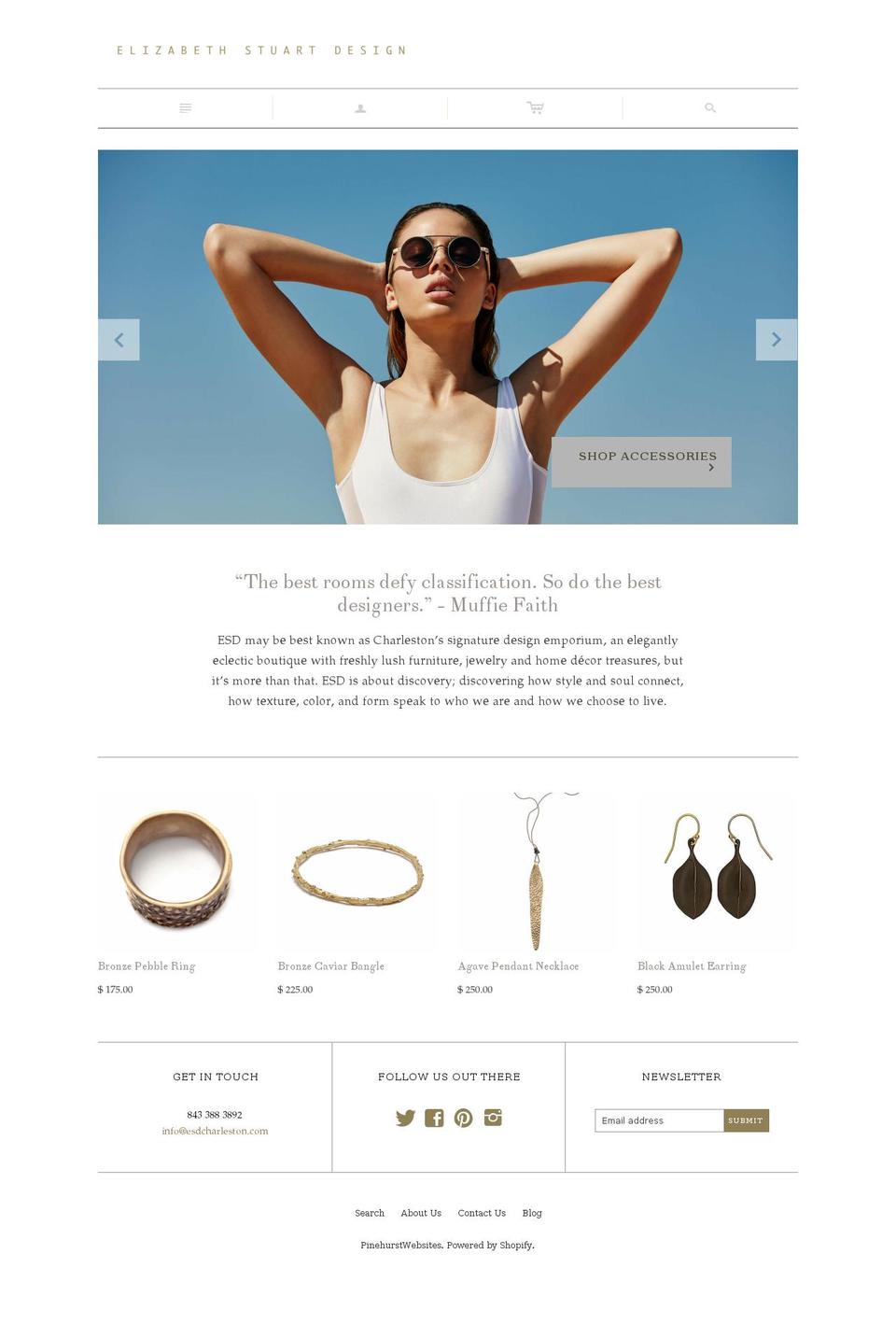 elizabethstuartdesign.com shopify website screenshot