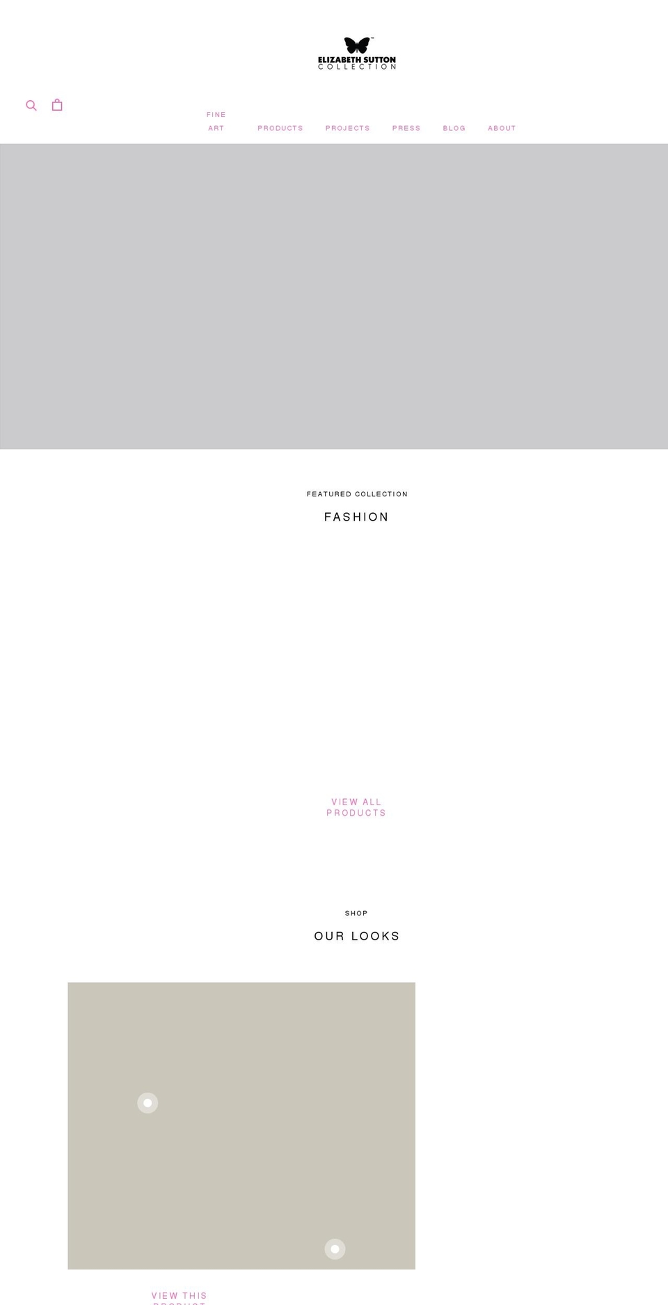Change Shopify theme site example elizabethsuttoncollection.com