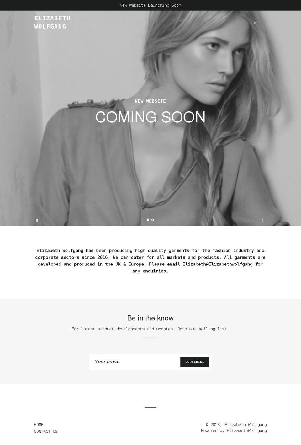 elizabethwolfgang.com shopify website screenshot
