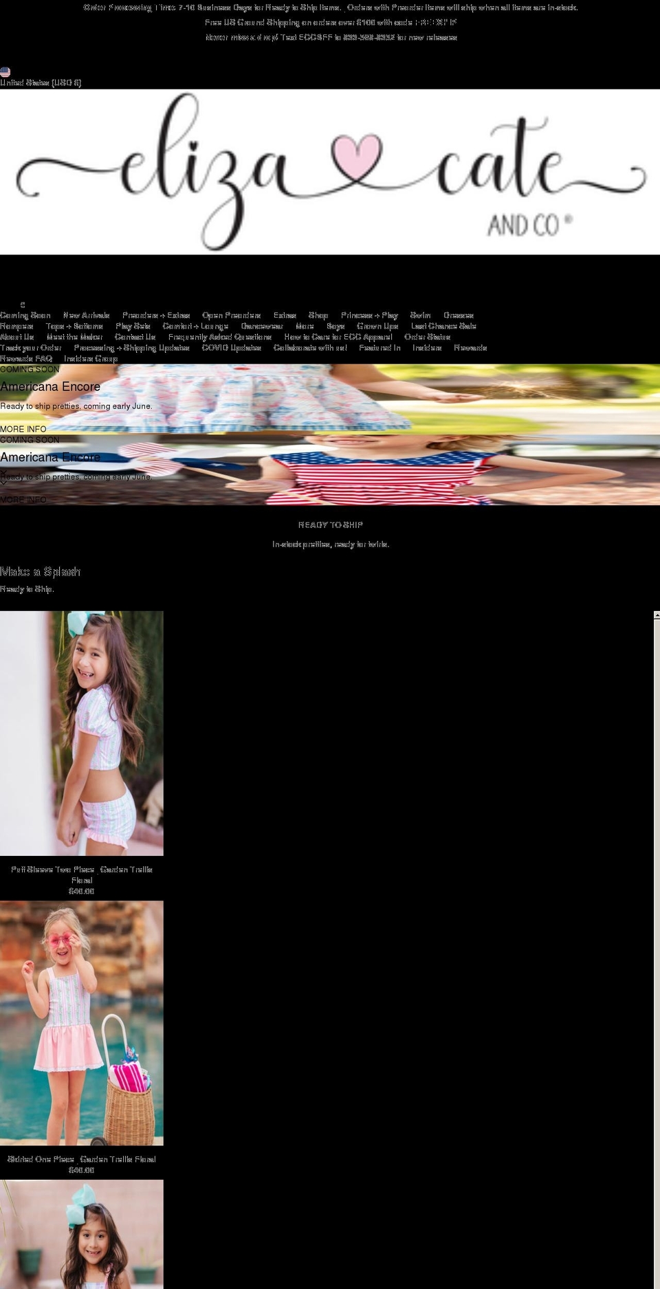 elizacate.com shopify website screenshot