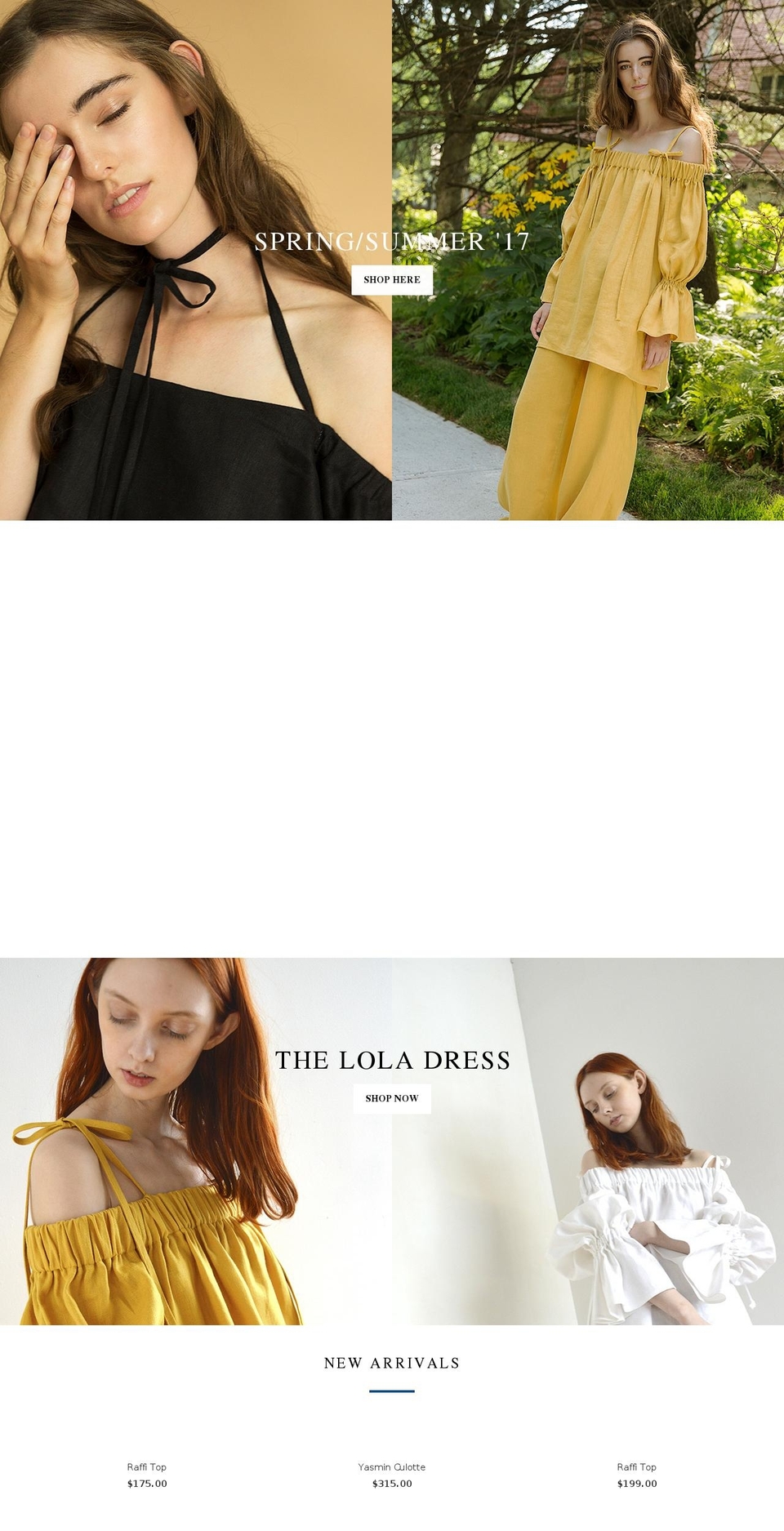 elizafaulkner.com shopify website screenshot