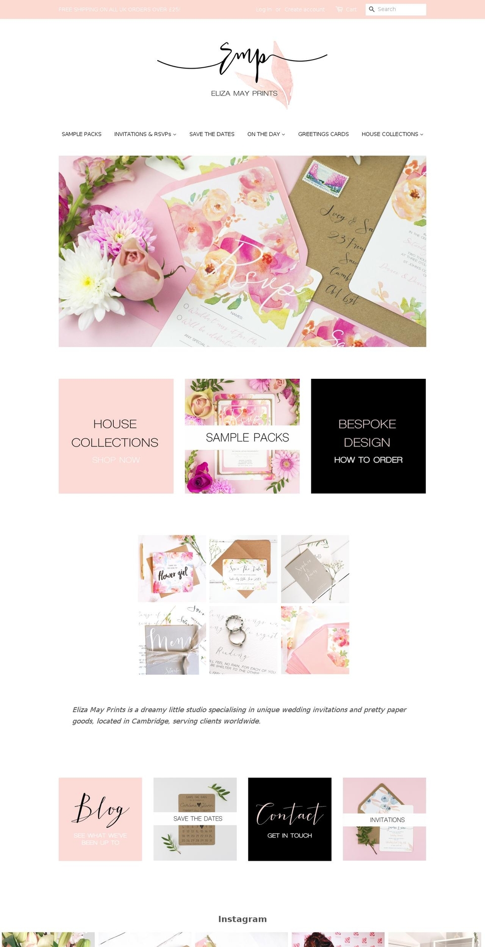 elizamayprints.com shopify website screenshot