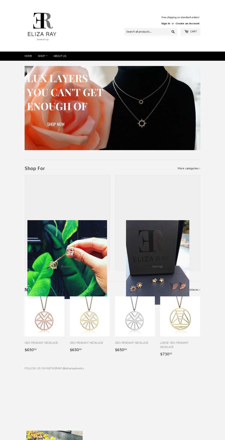 elizarayjewelry.org shopify website screenshot