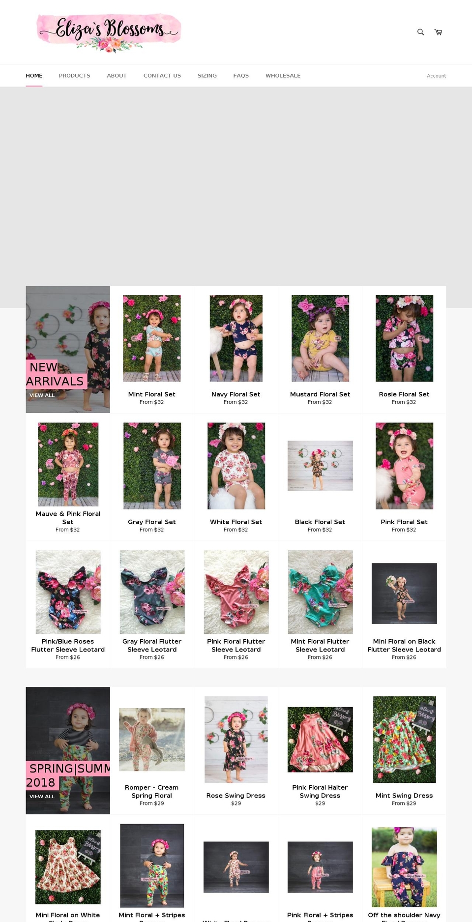 elizasblossoms.com — Shopify storefront screenshot