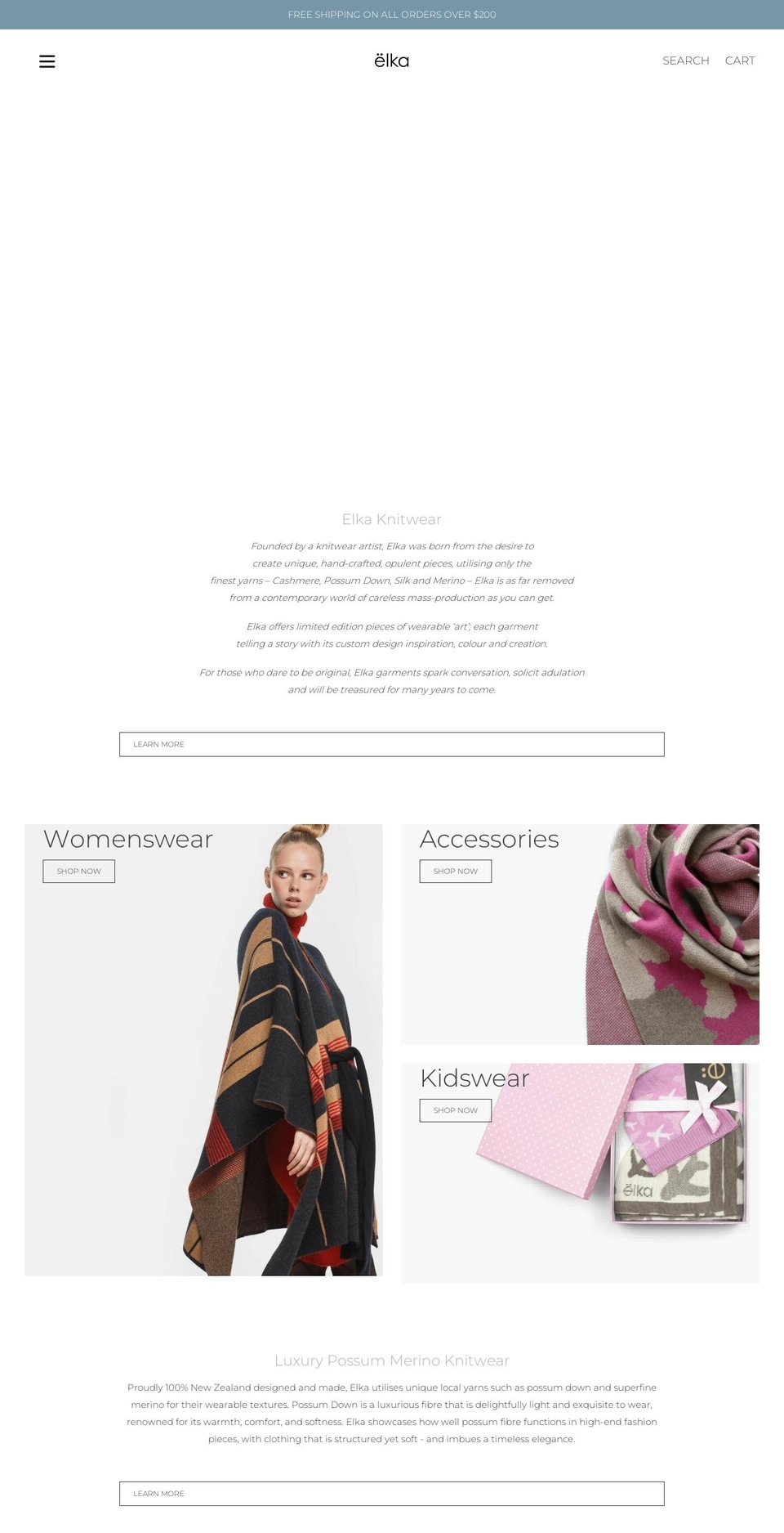 elka.co.nz shopify website screenshot