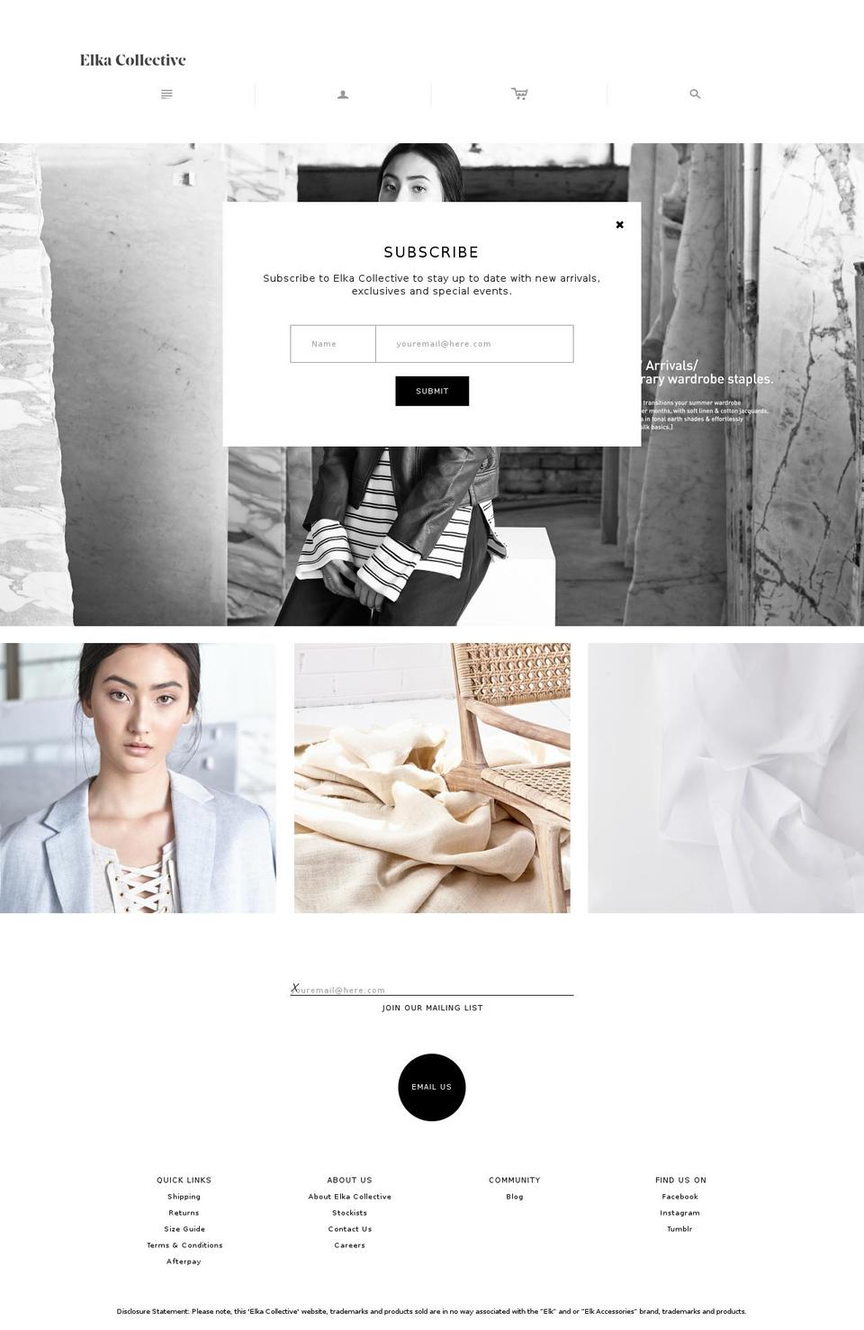 elkacollective.com shopify website screenshot