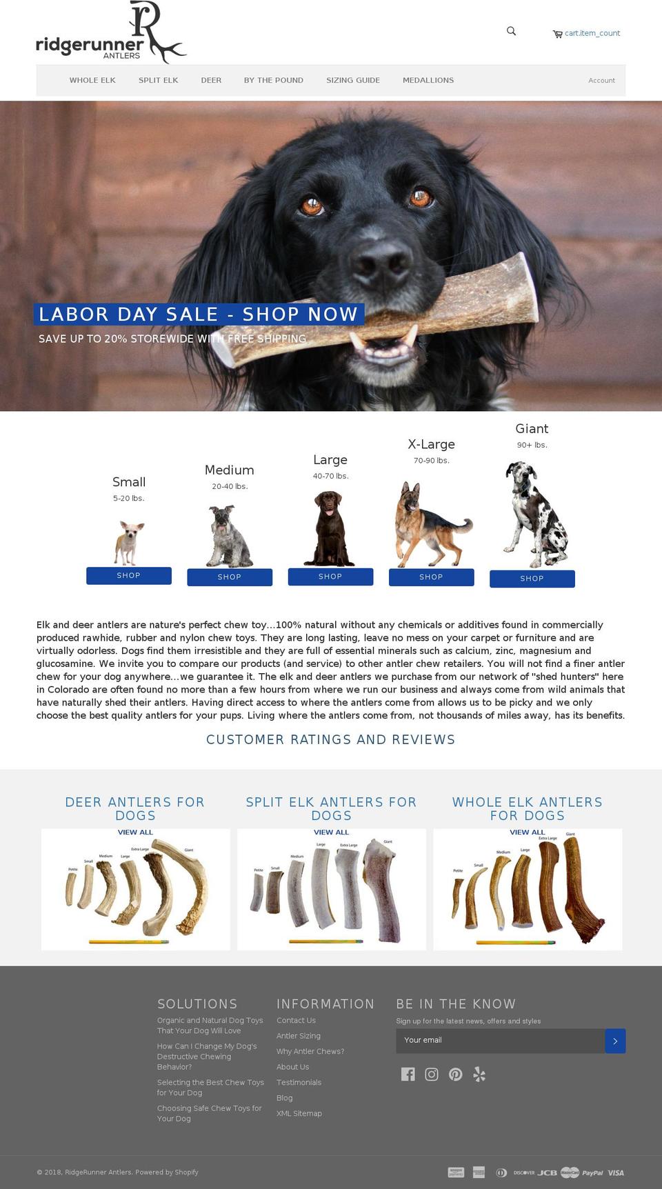 RidgeRunner by Udundi Shopify theme site example elkantlerchew.com