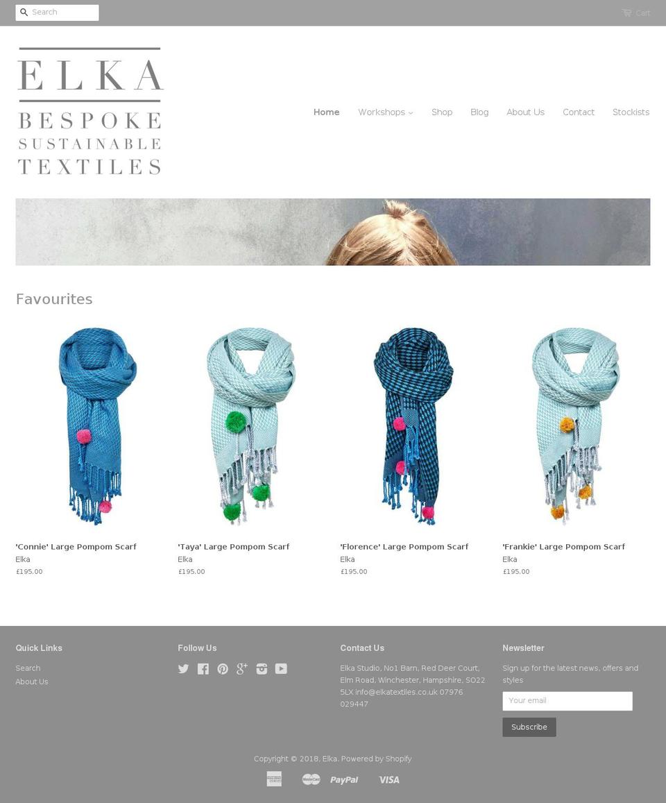 elkatextiles.com — Shopify storefront screenshot