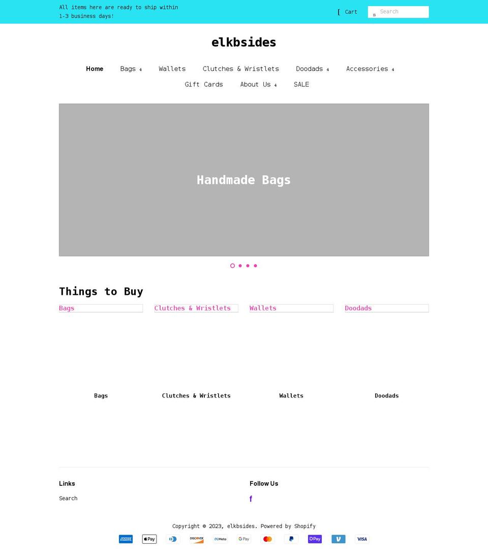 elkbsides.com shopify website screenshot