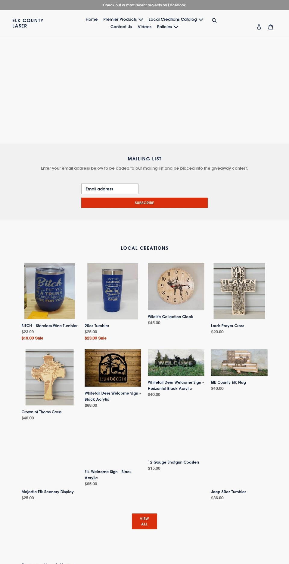 elkcountylaser.com shopify website screenshot