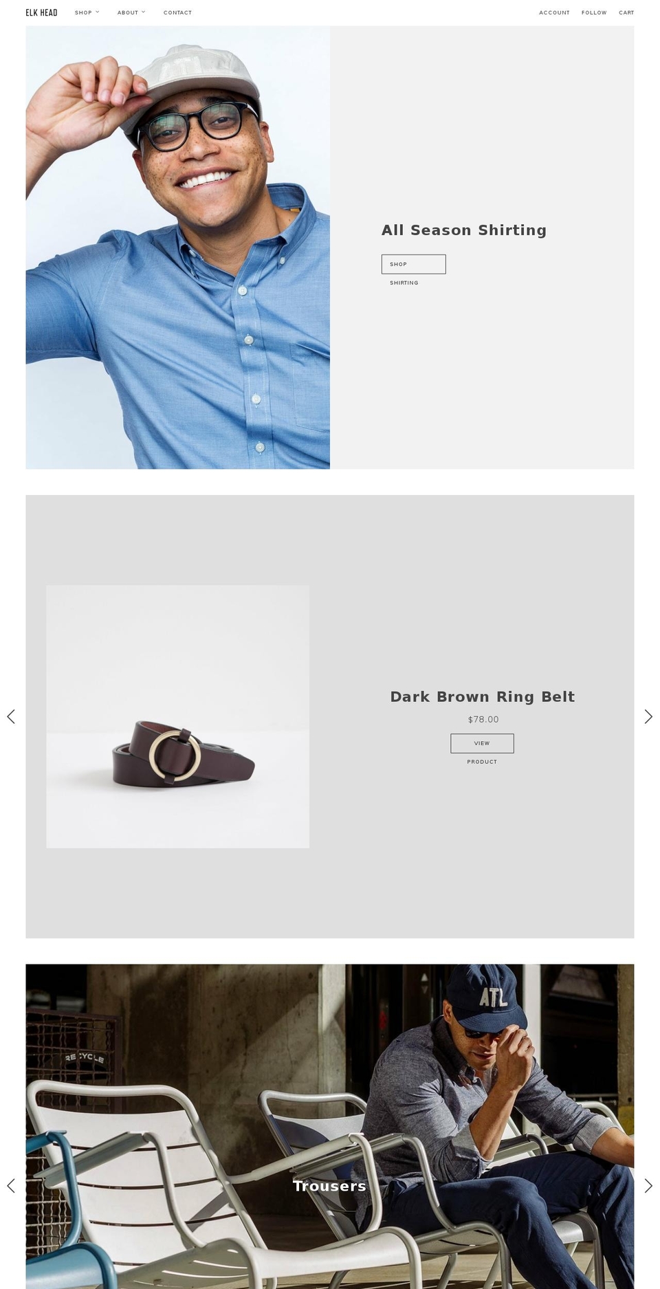 elkheadclothing.com shopify website screenshot