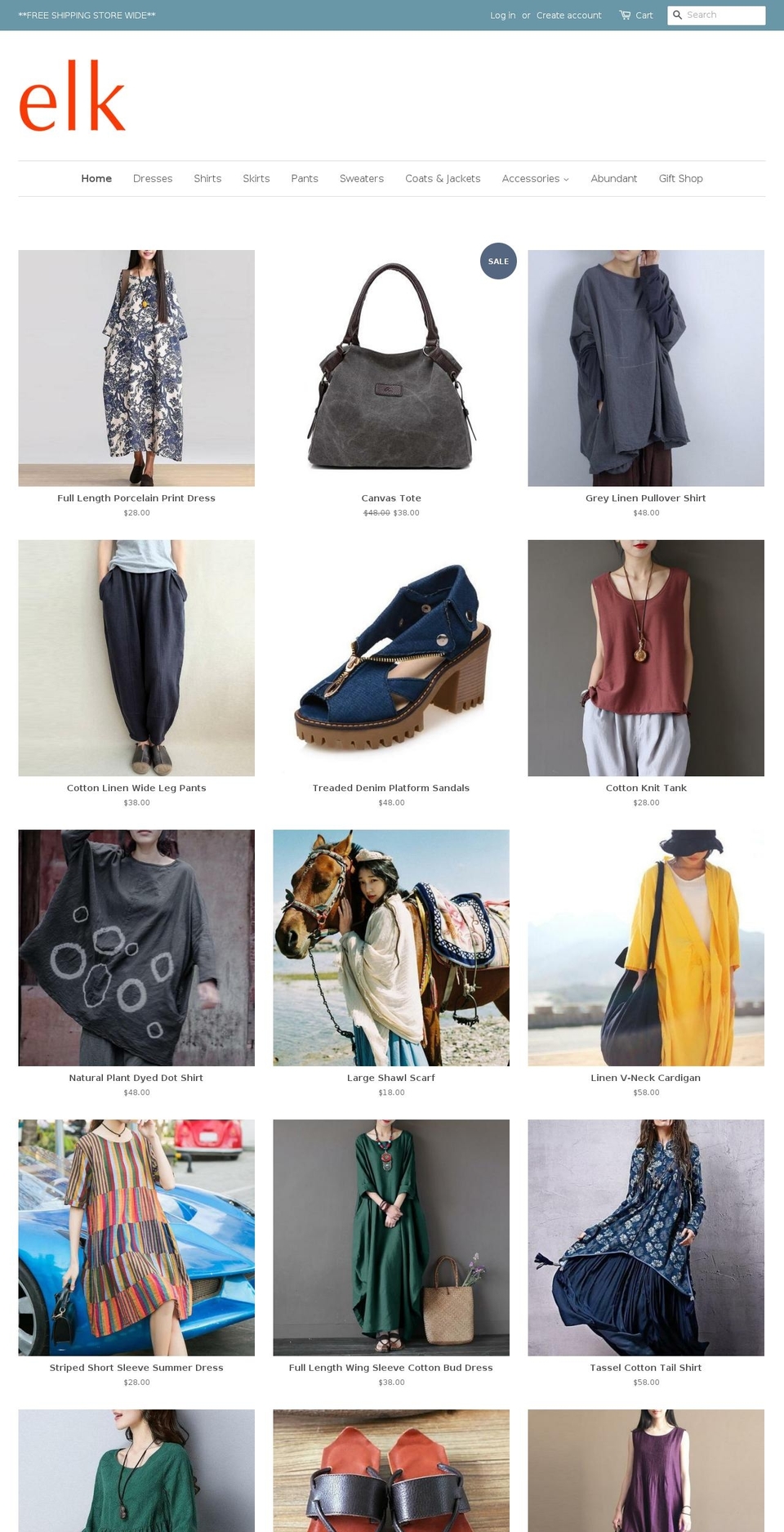 elkstyle.com — Shopify storefront screenshot
