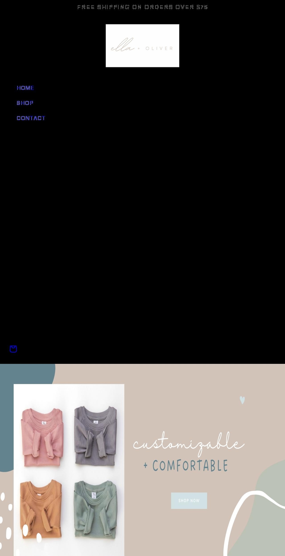 BearTheme Shopify theme site example ellaandoliver.com
