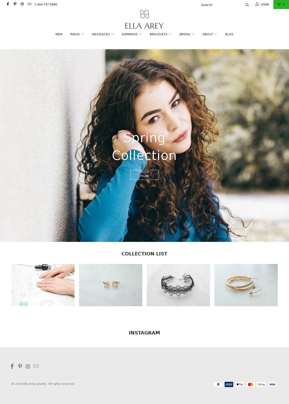 ellaarey.com — Shopify storefront screenshot