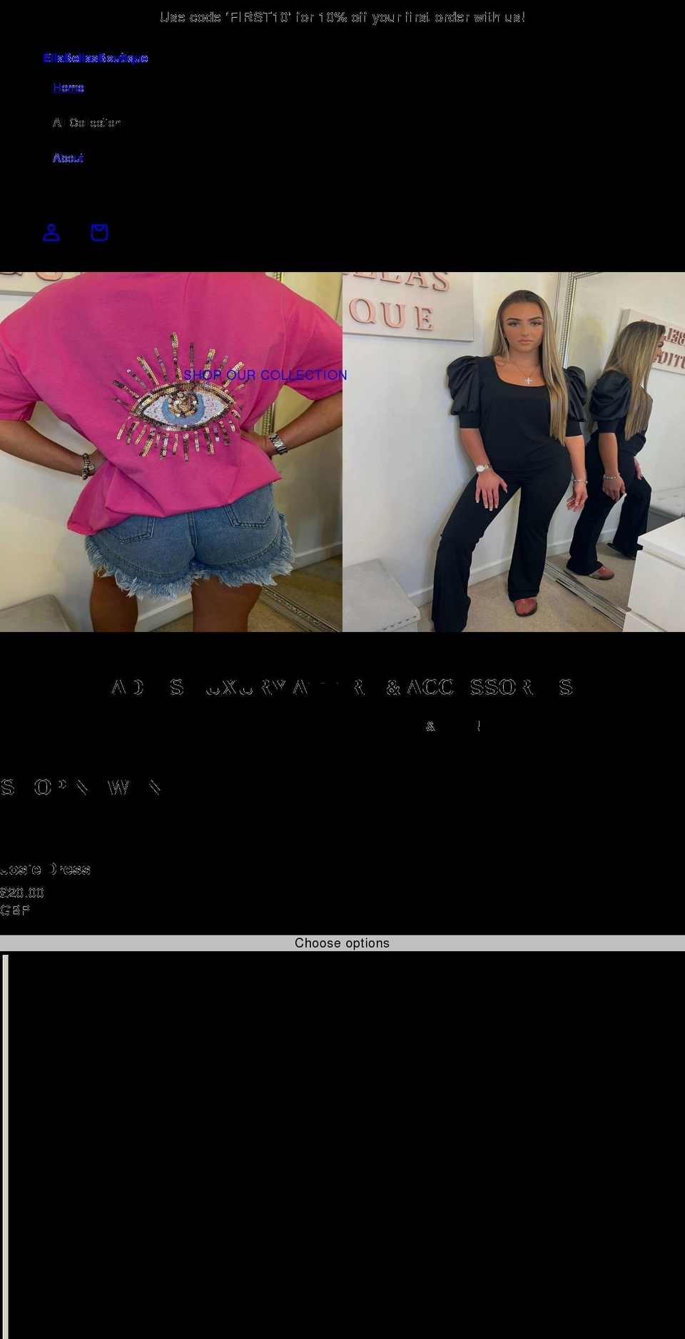 ellabellasboutique.com shopify website screenshot