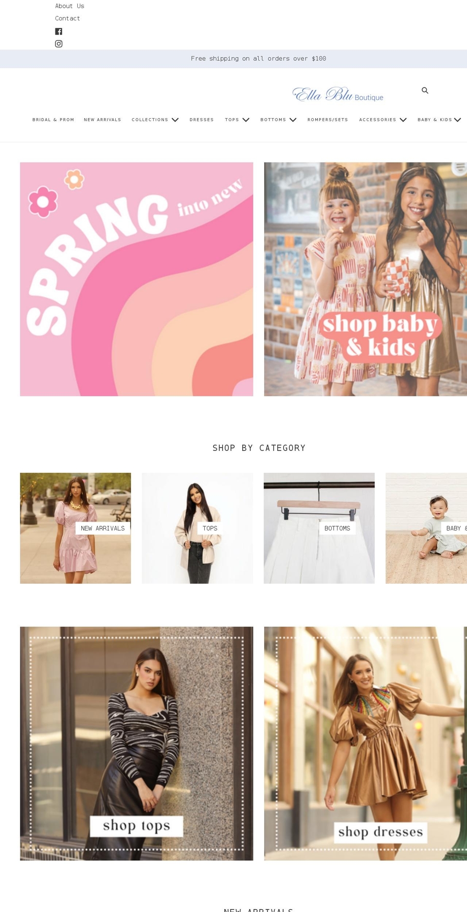 ellabluboutique.com shopify website screenshot