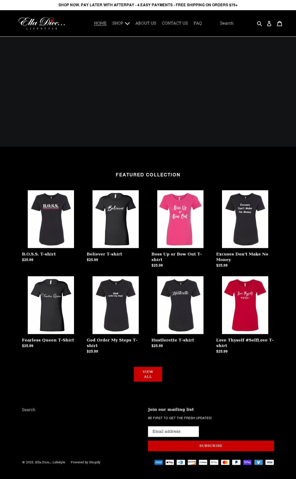 elladicelifestyle.com shopify website screenshot