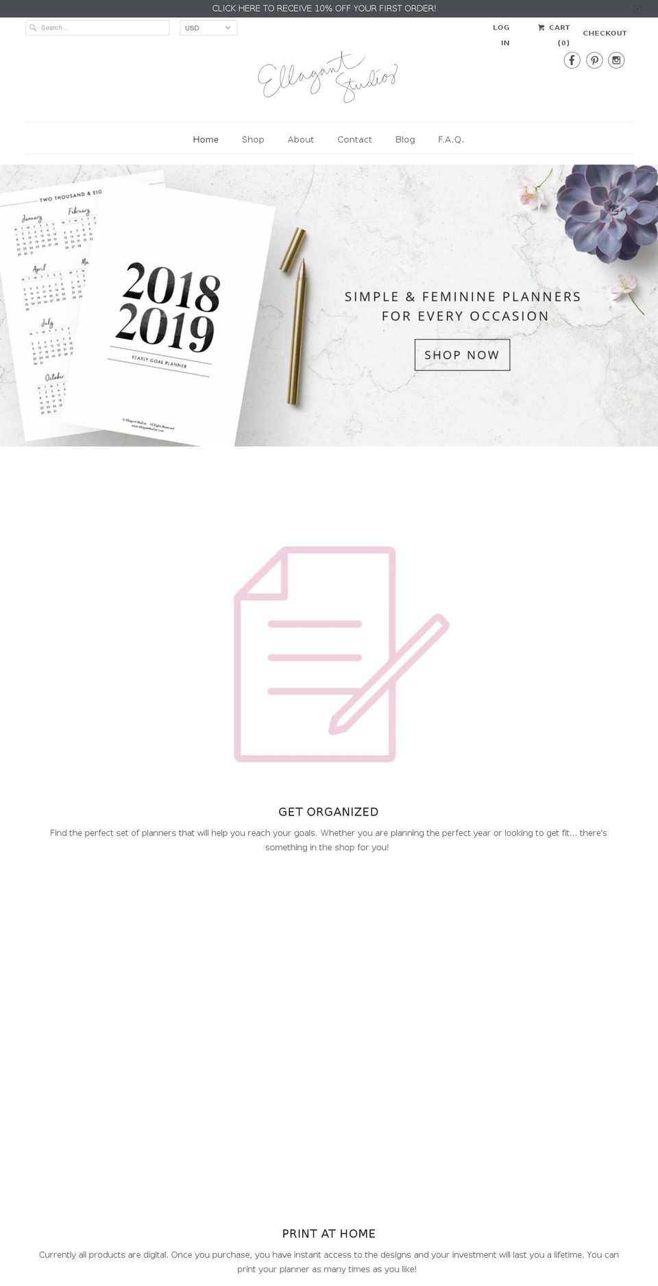 ellagantstudios.com shopify website screenshot