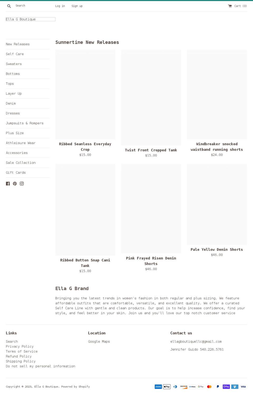 ellagboutique.com shopify website screenshot