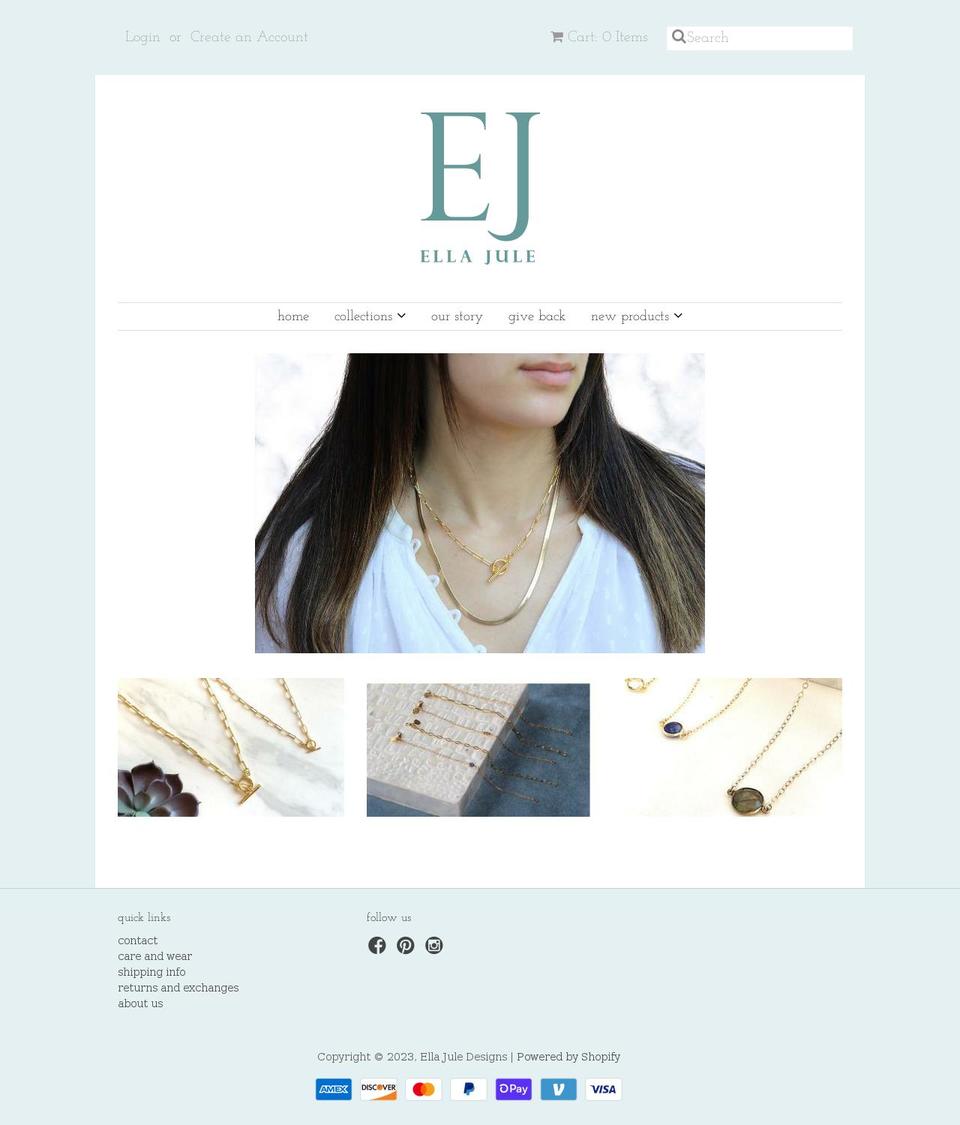 ellajuledesigns.com shopify website screenshot