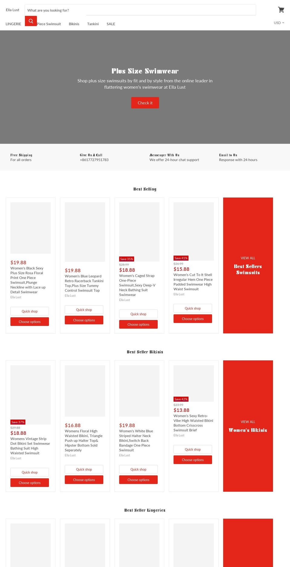 ellalust.com — Shopify storefront screenshot