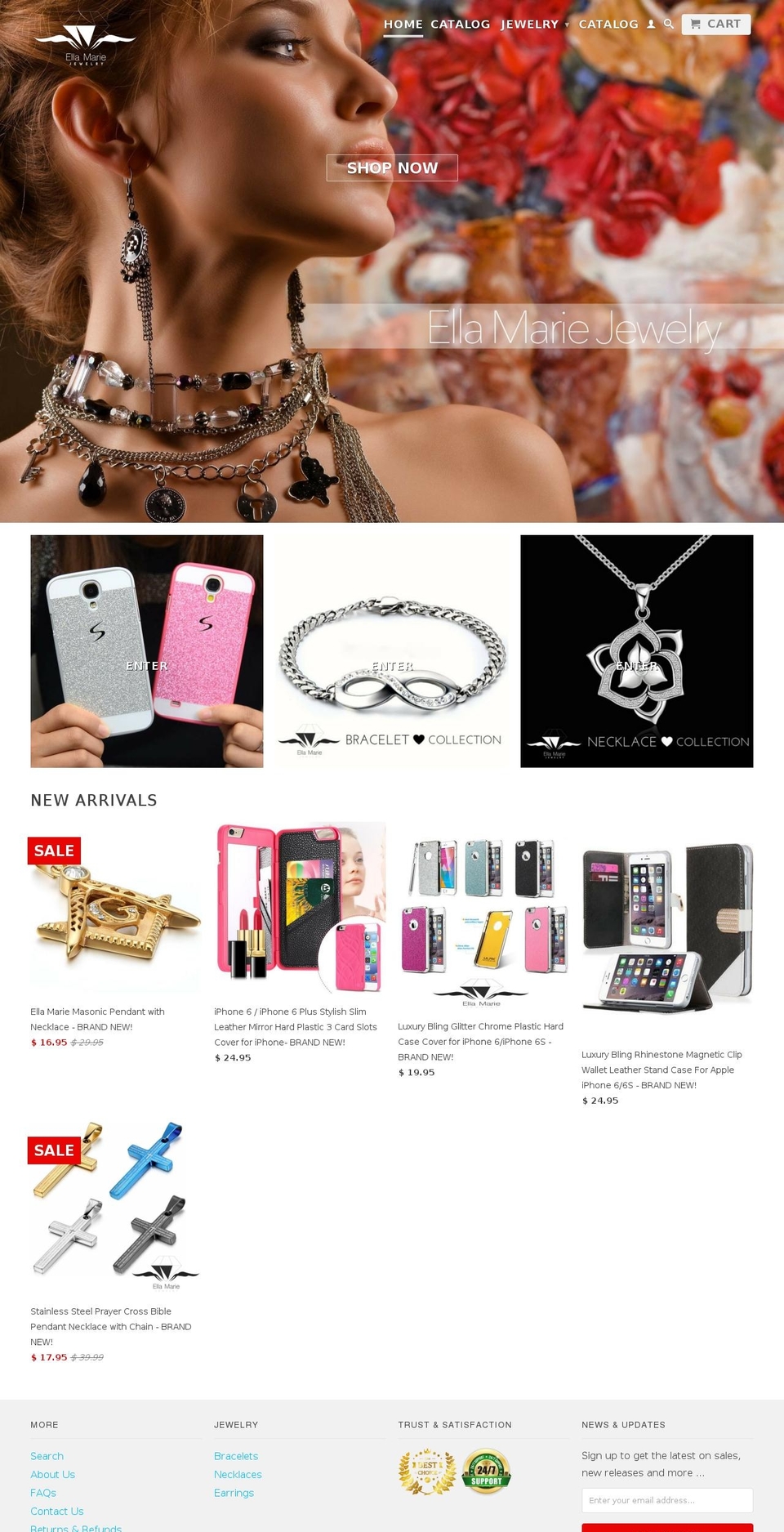 ellamariejewelry.com shopify website screenshot