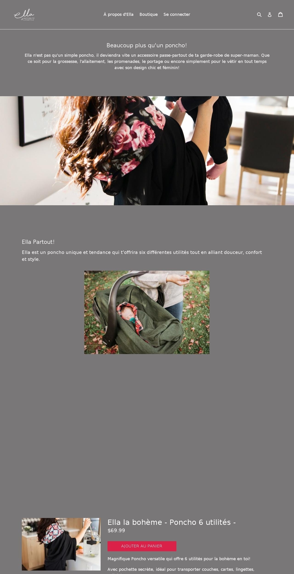 ellamaternite.com — Shopify storefront screenshot