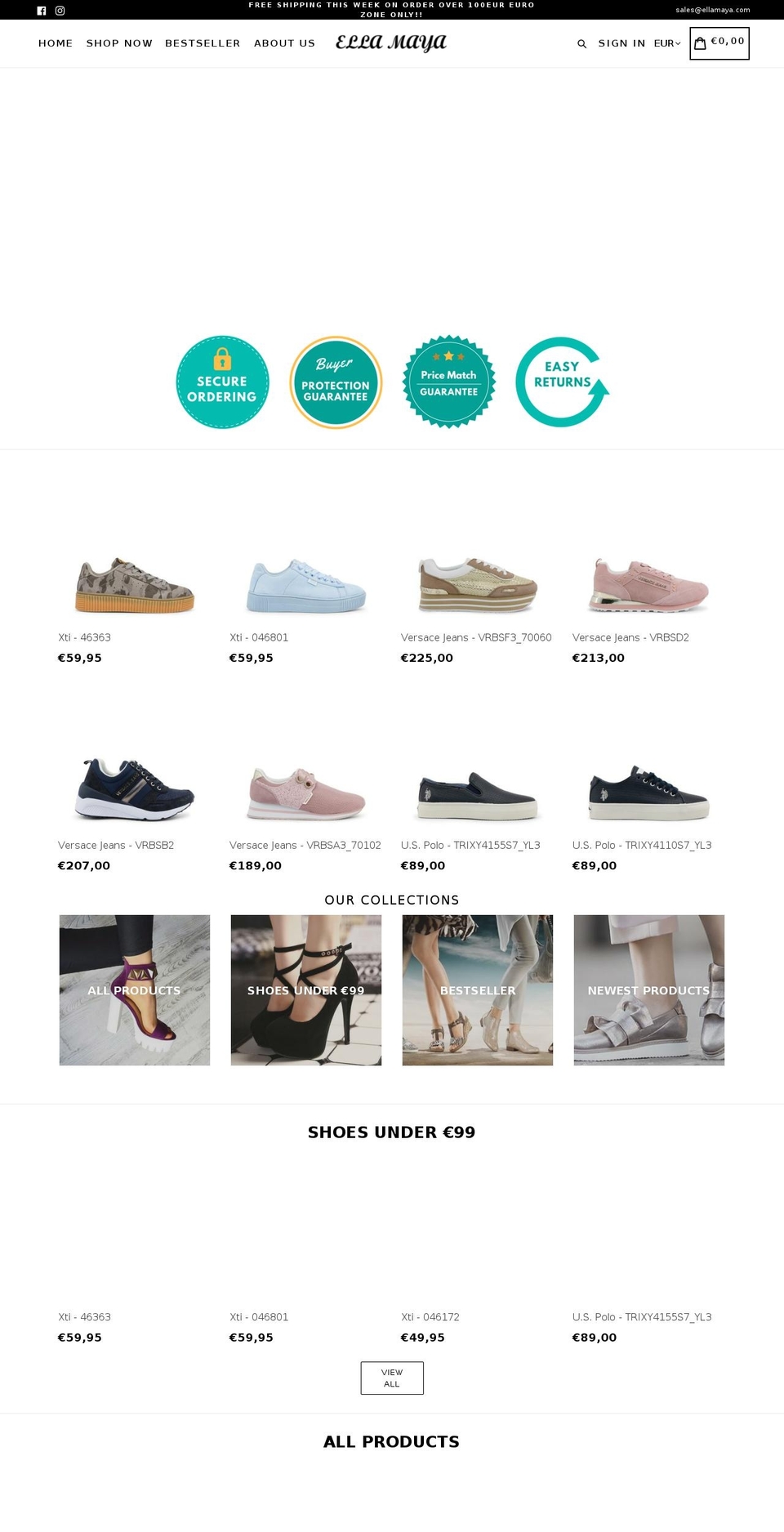 ellamaya.com — Shopify storefront screenshot