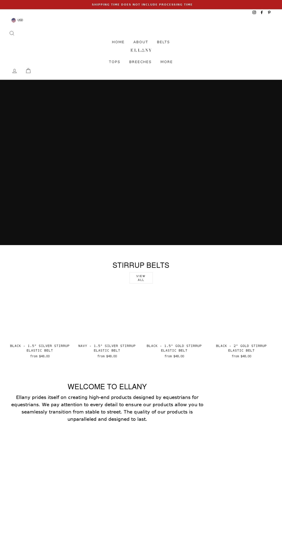 ellany.com shopify website screenshot