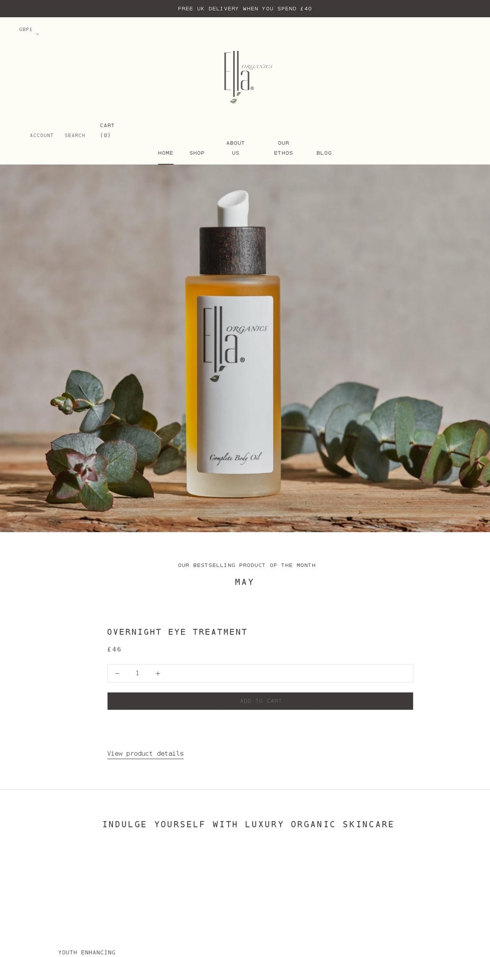 ellaorganics.co.uk shopify website screenshot