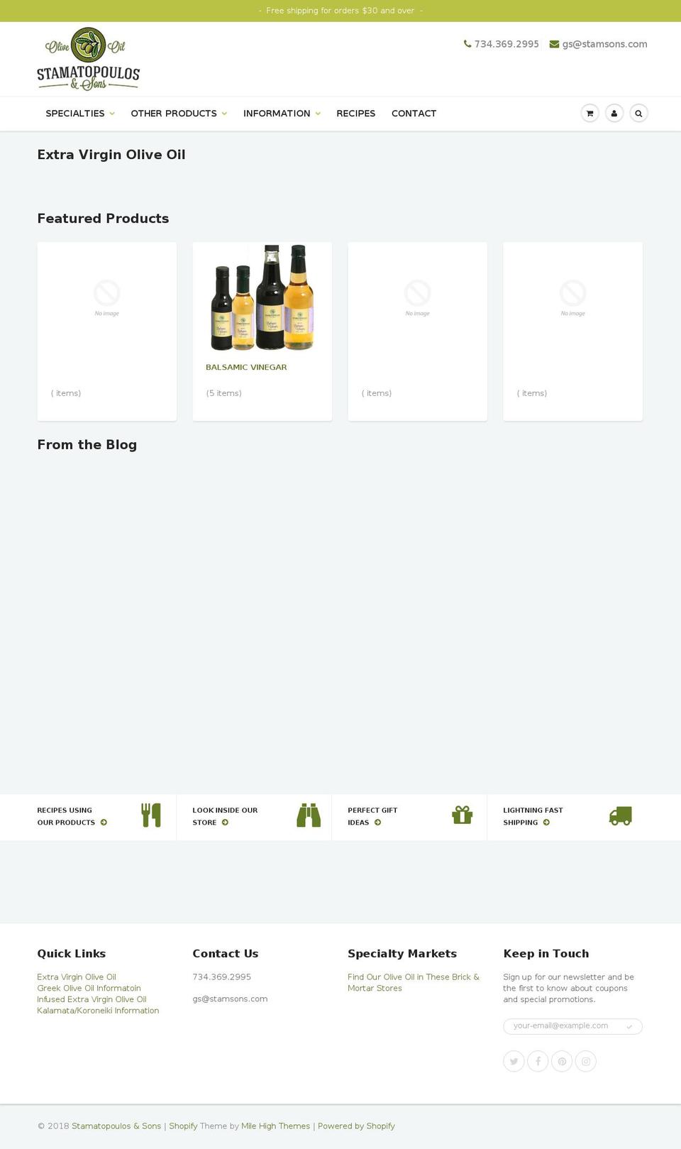ellasoliveoil.com shopify website screenshot