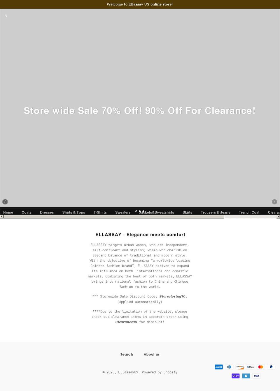 ellassayus.com shopify website screenshot