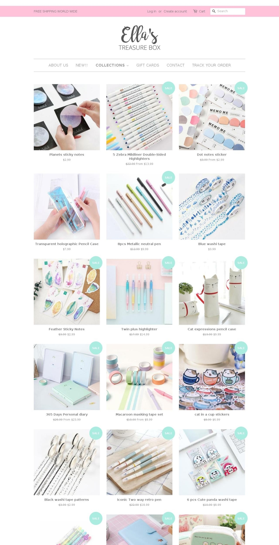 ellastreasurebox.com — Shopify storefront screenshot
