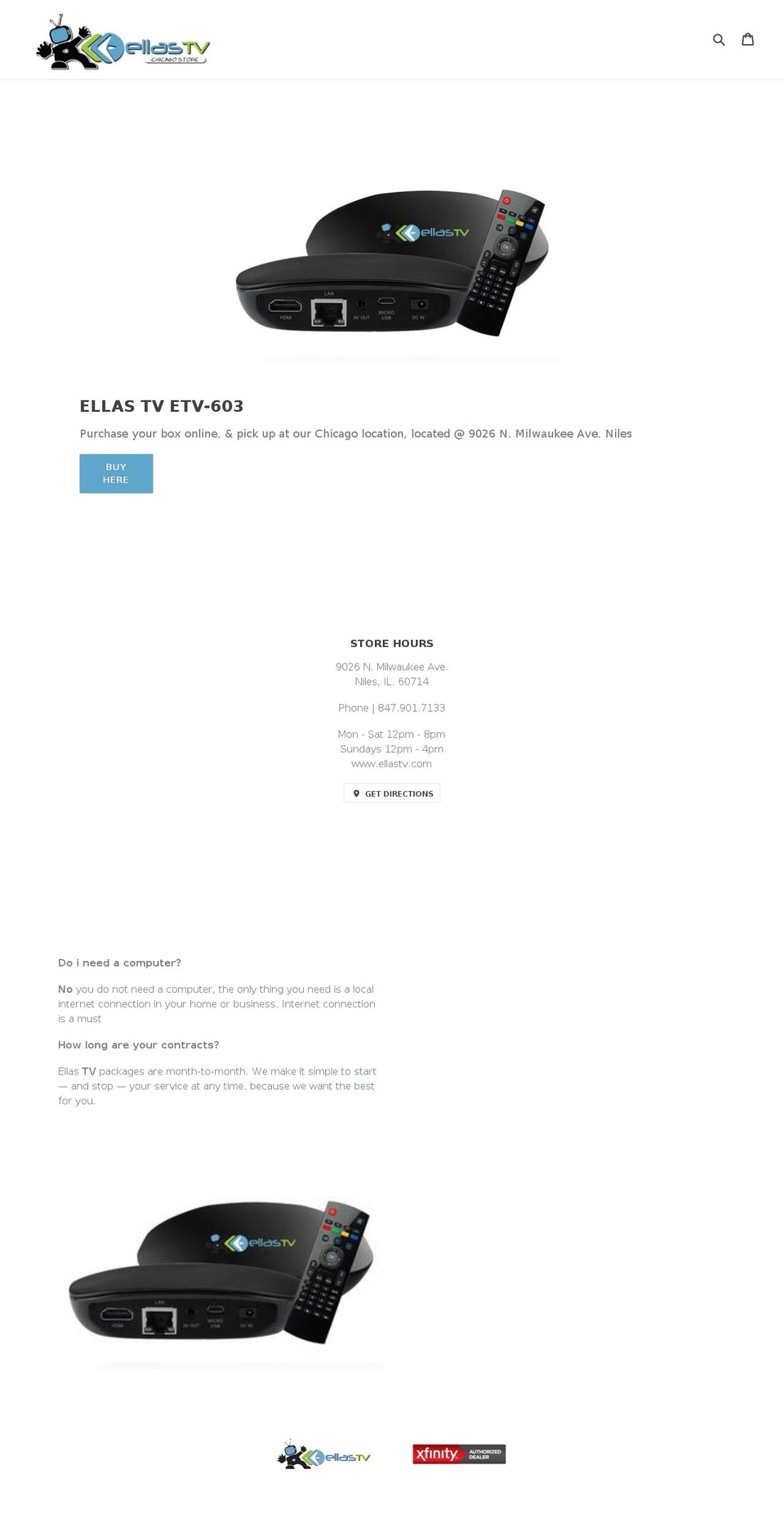 ellastvchicago.com — Shopify storefront screenshot