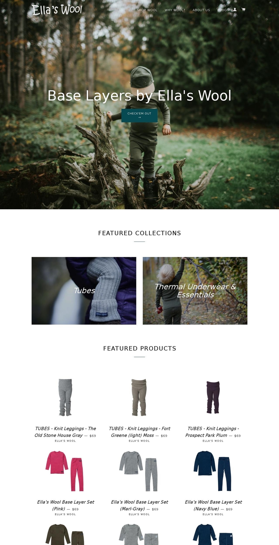 ellaswool.com shopify website screenshot