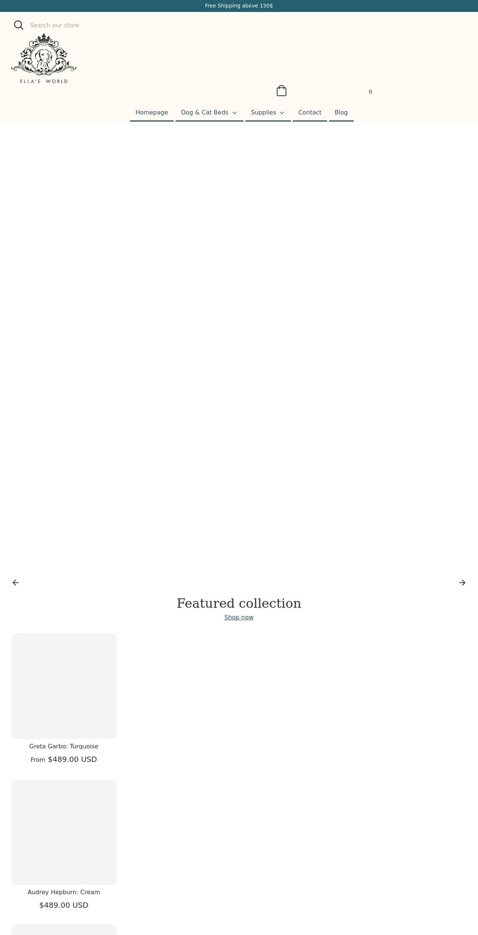 ellasworld.com shopify website screenshot